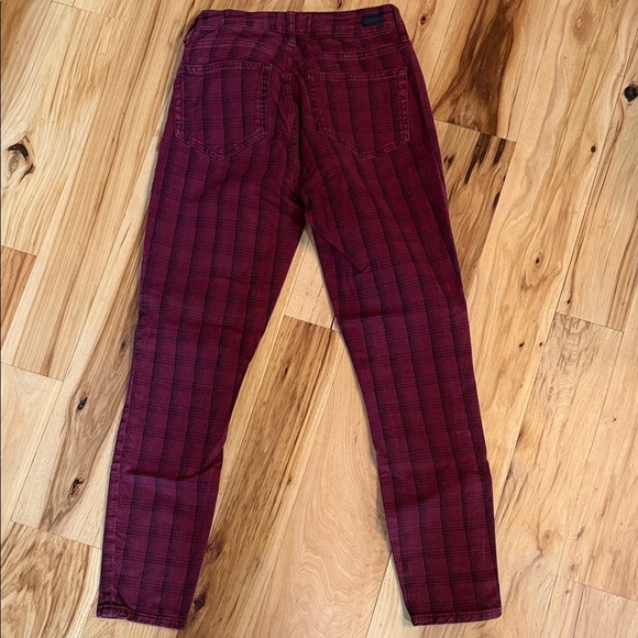 Red Plaid Skinny Jeans - Picture 5 of 5
